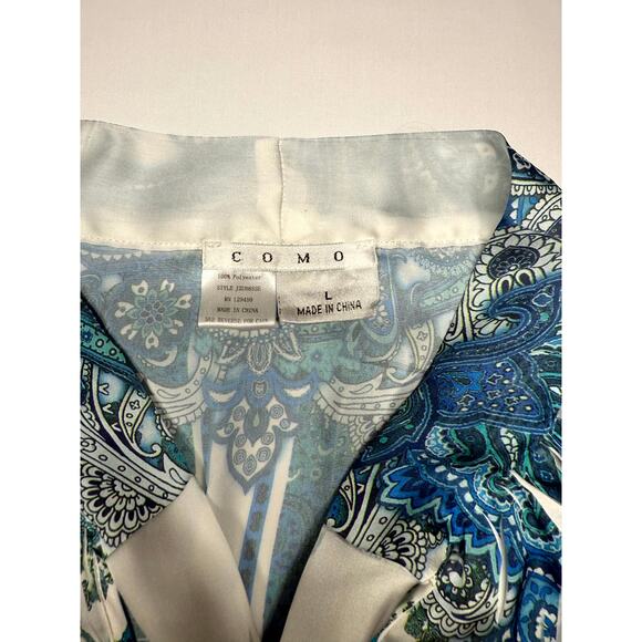 Como, Sleeveless blue and white paisley halter top size L - Picture 5 of 8
